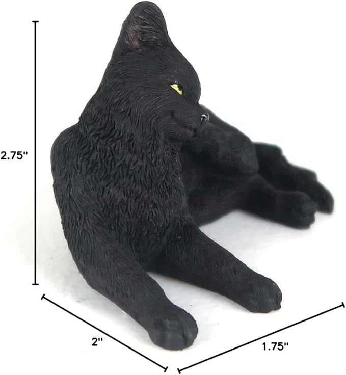 Veronese Design Black Cat Scratching Ear Mini Figurine