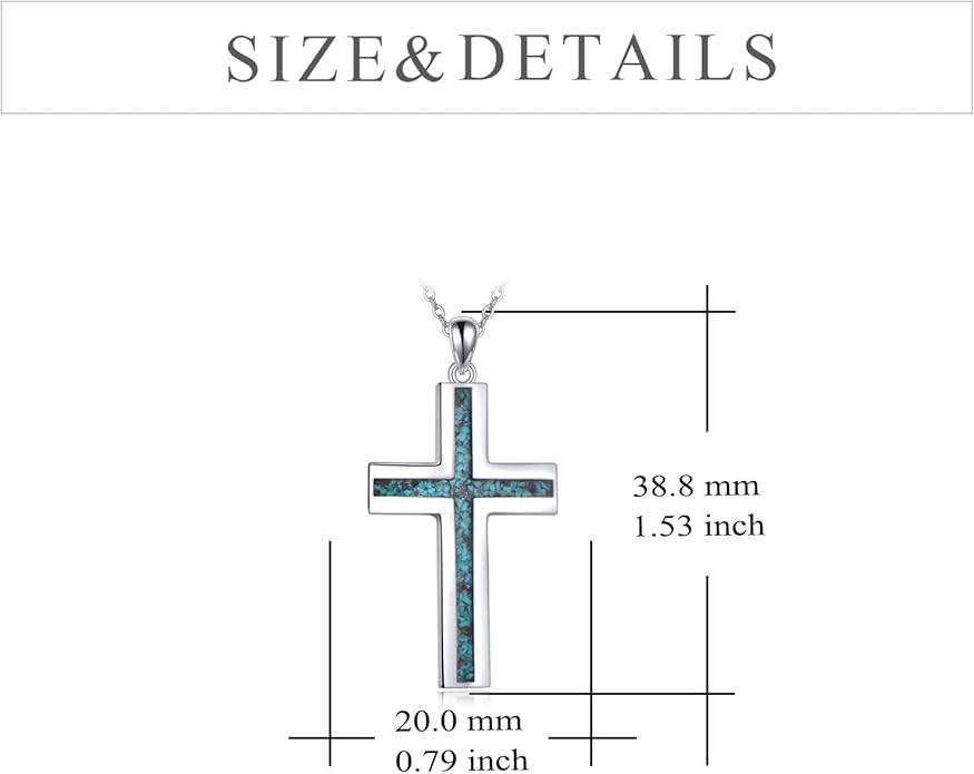 YFN Cross Necklace Sterling Silver Religious Cross Pendant Jewelry Christian Gifts for Women Men