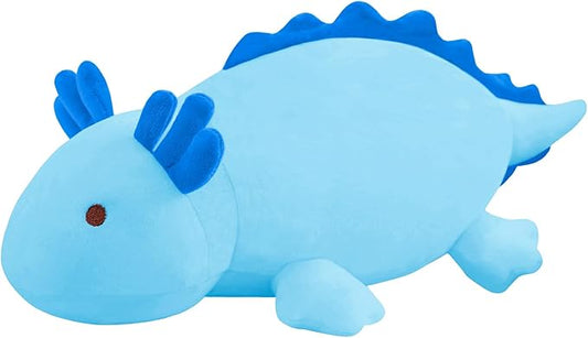 SQEQE Weighted Axolotl Plush Toy, Blue Axolotl Stuffed Animals Cute Plush Pillow, Kawaii Weighted Stuffed Animals Gifts for Girls & Boys Blue 9.8 Inch, 0.8 Lbs