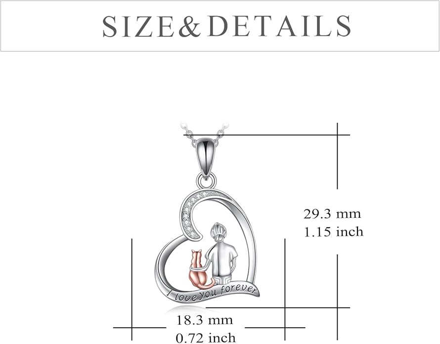 YFN Cat Necklace Sterling Silver Jewelry for Women Cat Jewelry Gifts