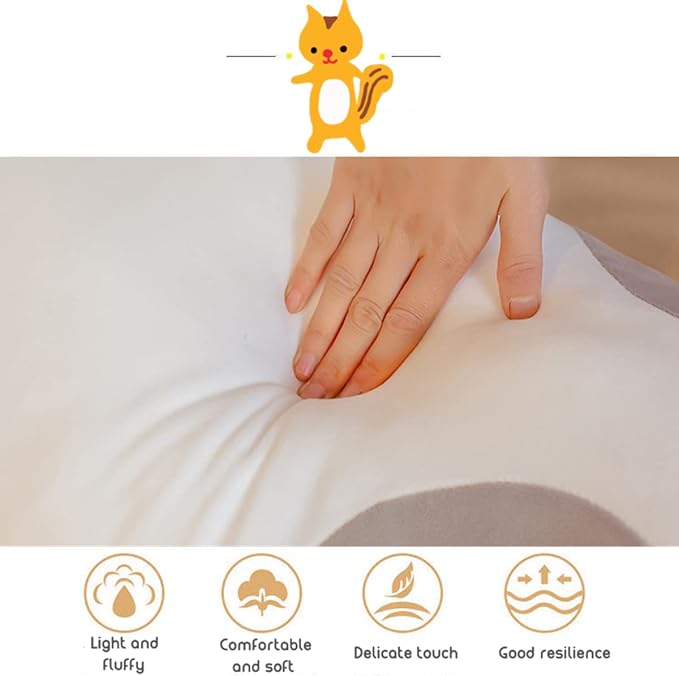 Long Gray Cat Plush Pillow Toy Sleeping Pillow Cute Cartoon Cat Stuffed Animals Soft Long Body Pillow Gift for Kids(27.55in)