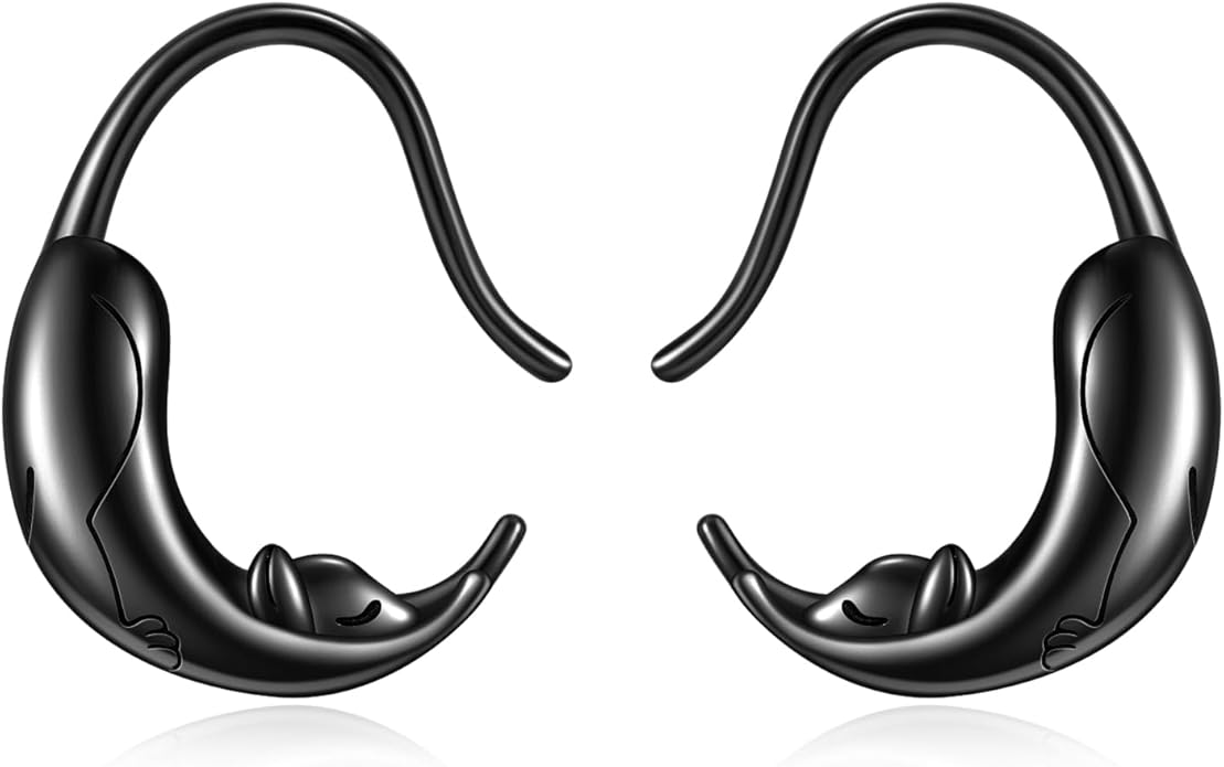 YFN Cat Earrings for Women Sterling Silver Shark Dangle Earrings Cat Jewelry Gifts for Women Cat Lover Shark Jewelry for Shark Lover