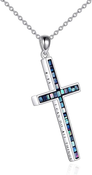 YFN Cross Necklace Sterling Silver Religious Cross Pendant Jewelry Christian Gifts for Women Men