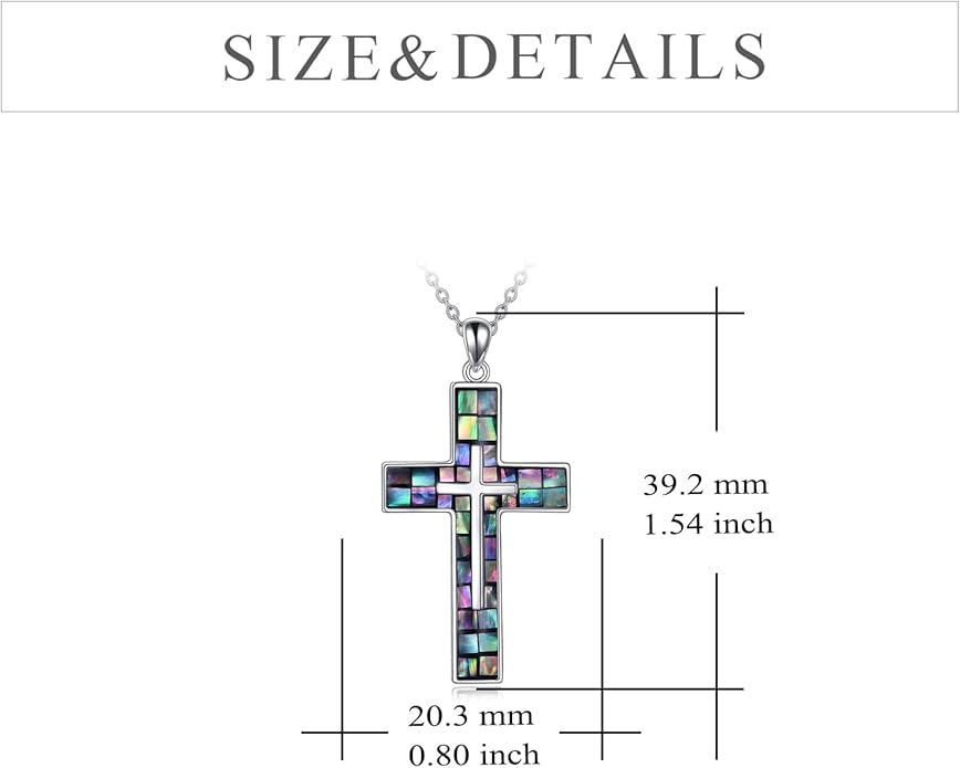 YFN Cross Necklace Sterling Silver Religious Cross Pendant Jewelry Christian Gifts for Women Men
