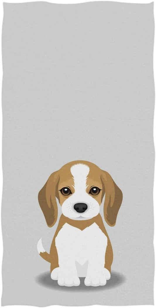 Dog Pattern Hand Towels Beagle Puppy Thin Bathroom Towel Ultra Soft Highly Absorbent Multipurpose Towels for Hand,Face,Gym,Sports Home Decor, 16x30 in