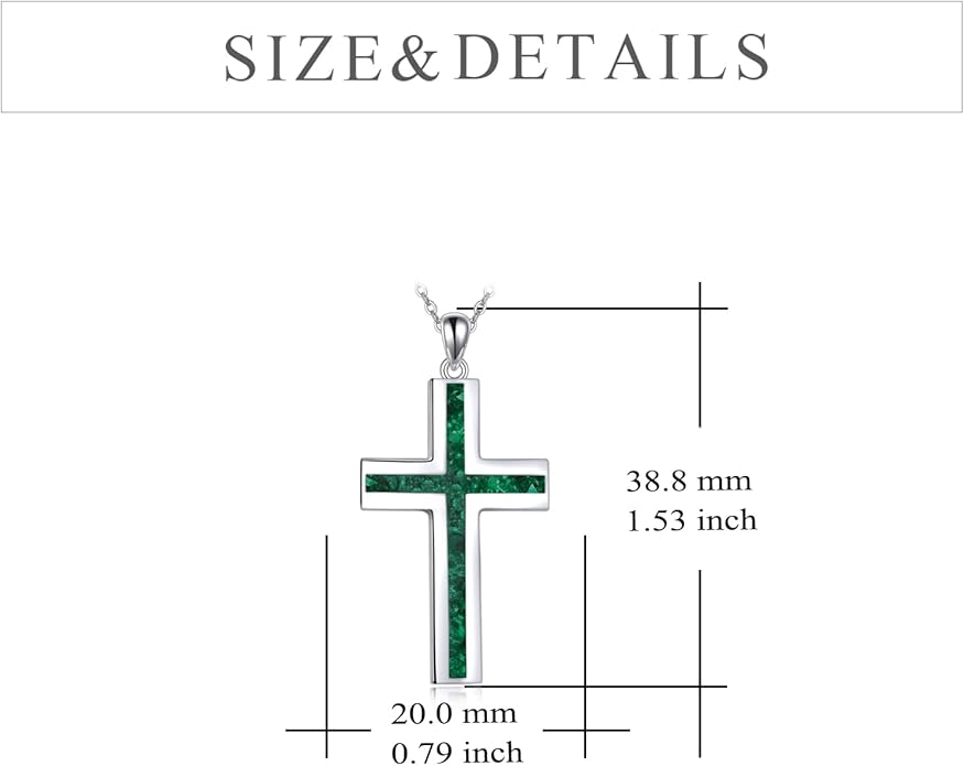 YFN Cross Necklace Sterling Silver Religious Cross Pendant Jewelry Christian Gifts for Women Men