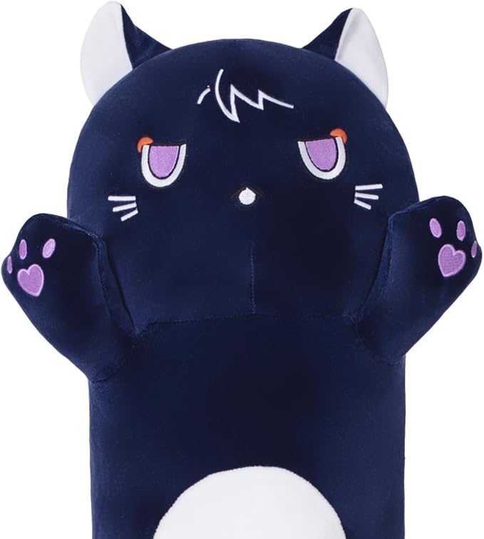 Long Cat Plush Body Pillow, Soft Cat Plush Toy Pillows for Kids, Stuffed Animals Cat Plushies Gifts for Girls Girlfriend(DevilCAT with Claws, 35.4in/90cm)