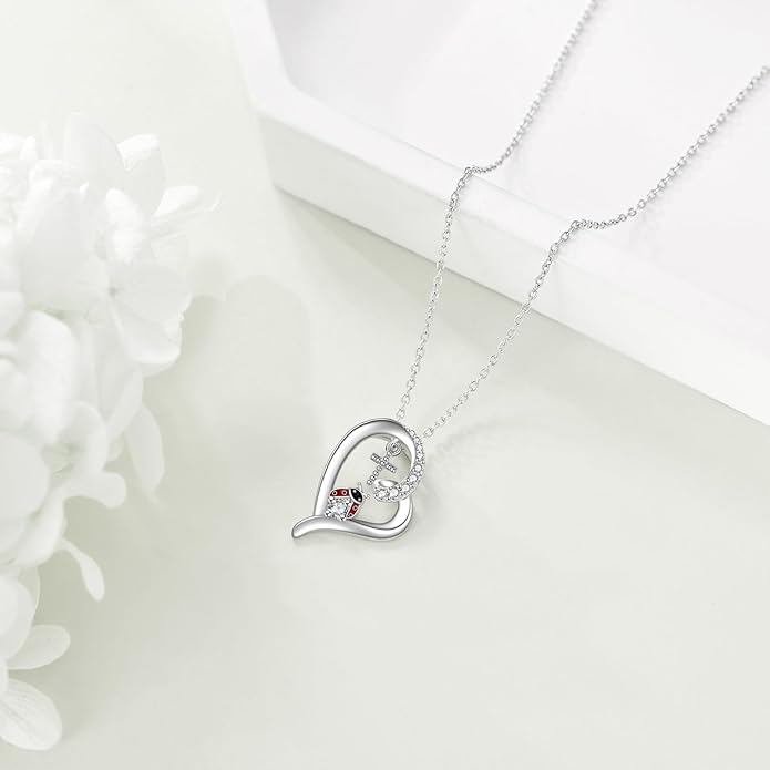 POPLYKE Ladybug Necklace for Women Sterling Silver Ladybug Jewelry Gifts for Mother Daughter