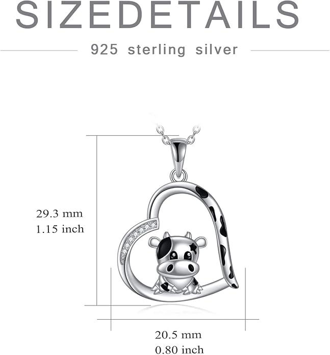 WINNICACA Sterling Silver Cat/Ladybugs/Cow/Cardinal/Hummingbird/Dragonfly Necklace for Women Exquisite Jewelry Gifts for Birthday, Christmas Gifts for Mother and Daughter