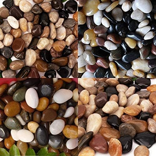 [18 Pounds] Aquarium Gravel River Rock, Natural Polished Decorative Gravel,Garden Outdoor Ornamental River Pebbles Rocks, Polished Gravel, Mixed Color Stones,for Landscaping, Vase Fillers (20)