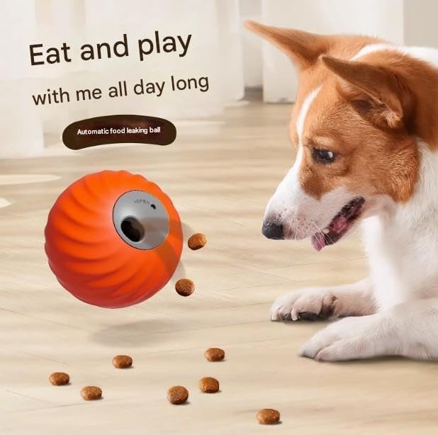 Zoomie 2.0 Buddy – Smart Touch Interactive Dog Toy | 2 in 1 Interactive Dog Balls ＆ Pet Feeder | USB-C Rechargeable | for Small Or Medium Dogs (Orange)