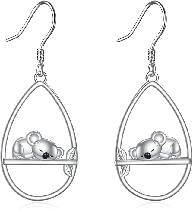 YFN Animal Earrings Sterling Silver Animal Heart Hoop Dangle Earrings Cute Jewelry Gifts for Women