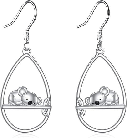 YFN Animal Earrings Sterling Silver Animal Heart Hoop Dangle Earrings Cute Jewelry Gifts for Women