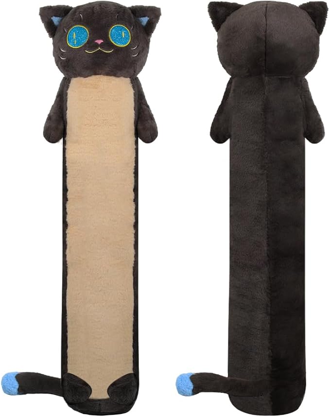 MerryXD Long Cat Plush Kawaii Body Pillow, 36” Cute Black Cat Stuffed Animals Soft Plushies, Big Eyes Kitten Plush Toys Throw Pillow Doll Gift for Girlfriend,Birthday,Christmas,Halloween