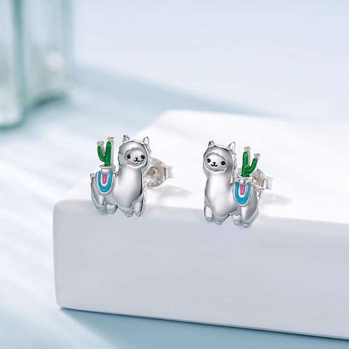 Sterling Silver Animal Stud Earrings: S925 Hypoallergenic Cute Koala Bear Cat Llama Bunny Cow Earrings for Women Koala Animal Stud Earrings Jewelry Gifts