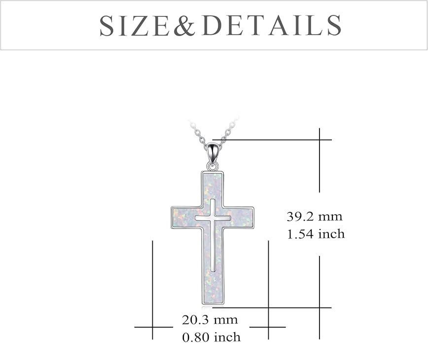 YFN Cross Necklace Sterling Silver Religious Cross Pendant Jewelry Christian Gifts for Women Men