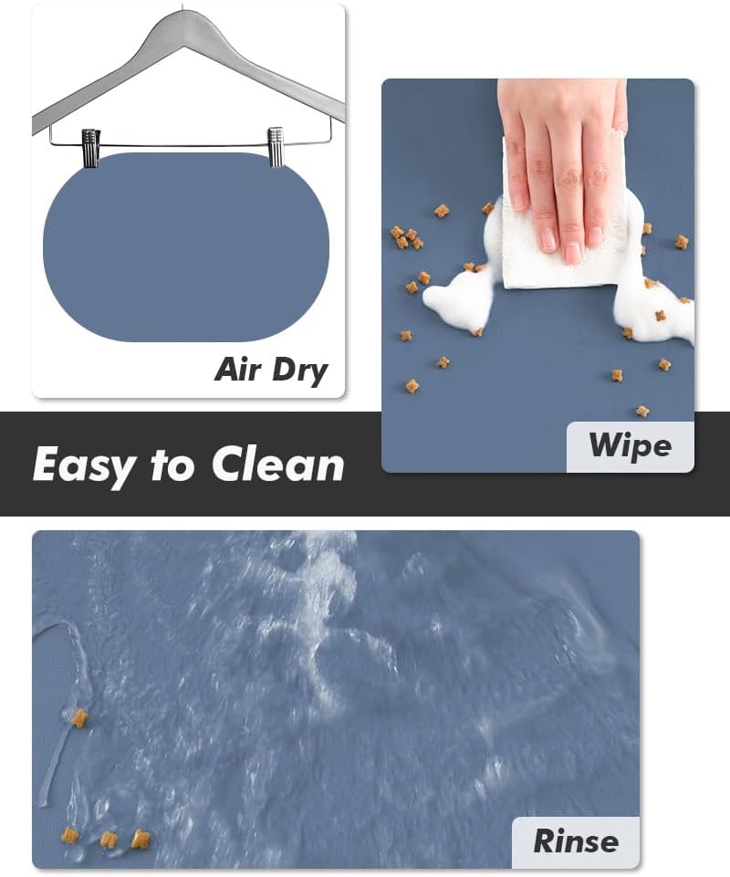 Absorbent Dog Food Mat-Dog Cat Mat for Food and Water Bowl, Quick Dry Pet Food Mat, No Stains Pet Feeding Pad, Cat Accessories Pet Supplies Mat for Messy Drinkers