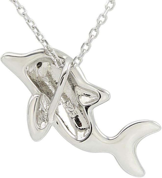 AFFY Abalone Shell Animal (Starfish, Dolphin, Seahorse, Frog, Dragonfly, Whale Tail, Turtle) 14K White Gold Over Sterling Silver Pendant Necklace Jewelry Gift For Her