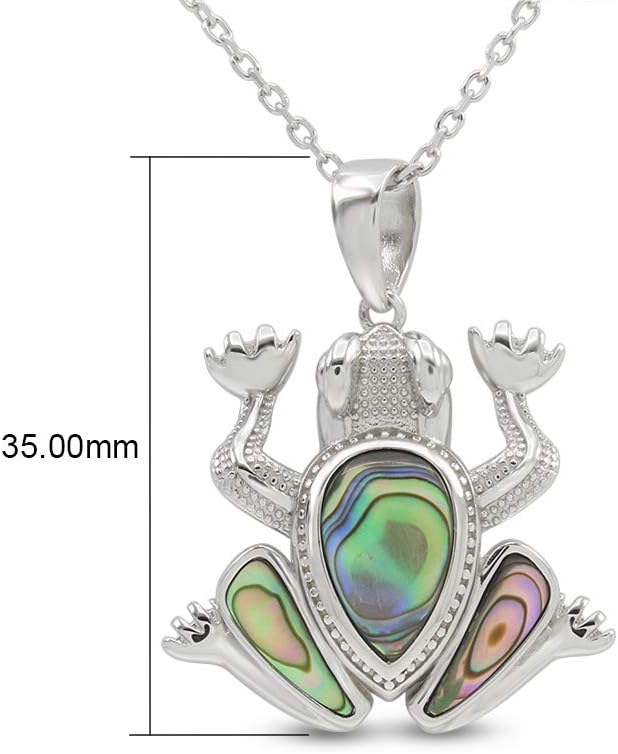 AFFY Abalone Shell Animal (Starfish, Dolphin, Seahorse, Frog, Dragonfly, Whale Tail, Turtle) 14K White Gold Over Sterling Silver Pendant Necklace Jewelry Gift For Her
