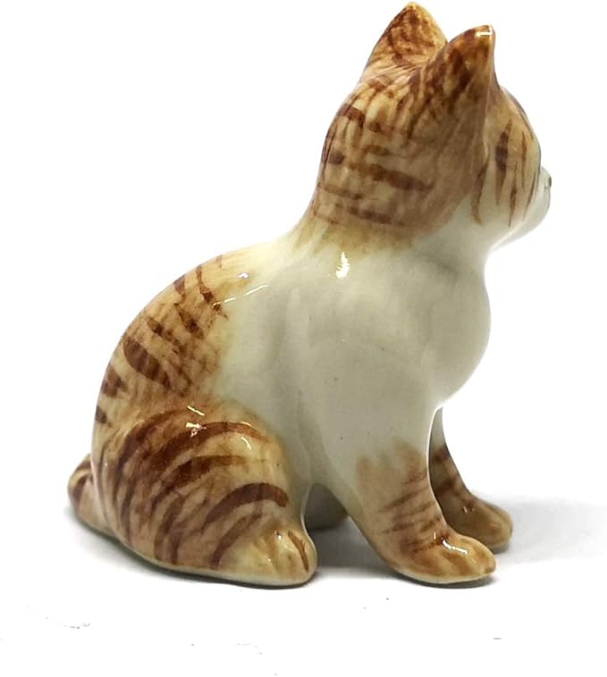 ZOOCRAFT Ceramic Siamese Cat Figurine Brown Hand Painted Porcelain Miniature Collectible