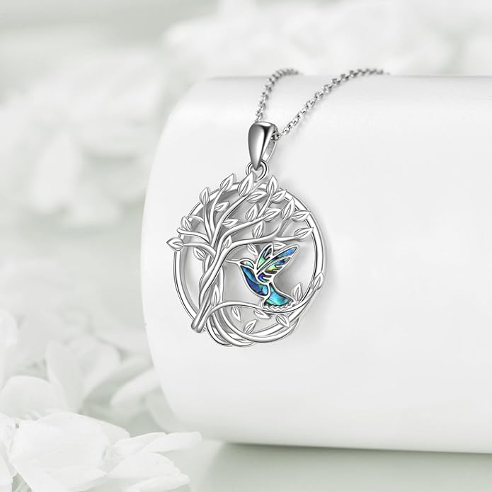 YAFEINI Animal Necklace Sterling Silver Moonstone/Turquoise/Abalone Shellfish Pendant Animal Necklace Cute Animal Jewelry Birthday Gifts Woman