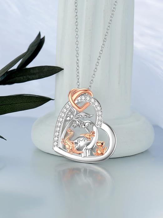 Mothers Day Gift for Mom 925 Sterling Silver Mama Bear/Dinosaur/Cat/Bird/Chicken Necklace with 1 2 3 4 5 Cubs Jewelry for Women Wife Grandma