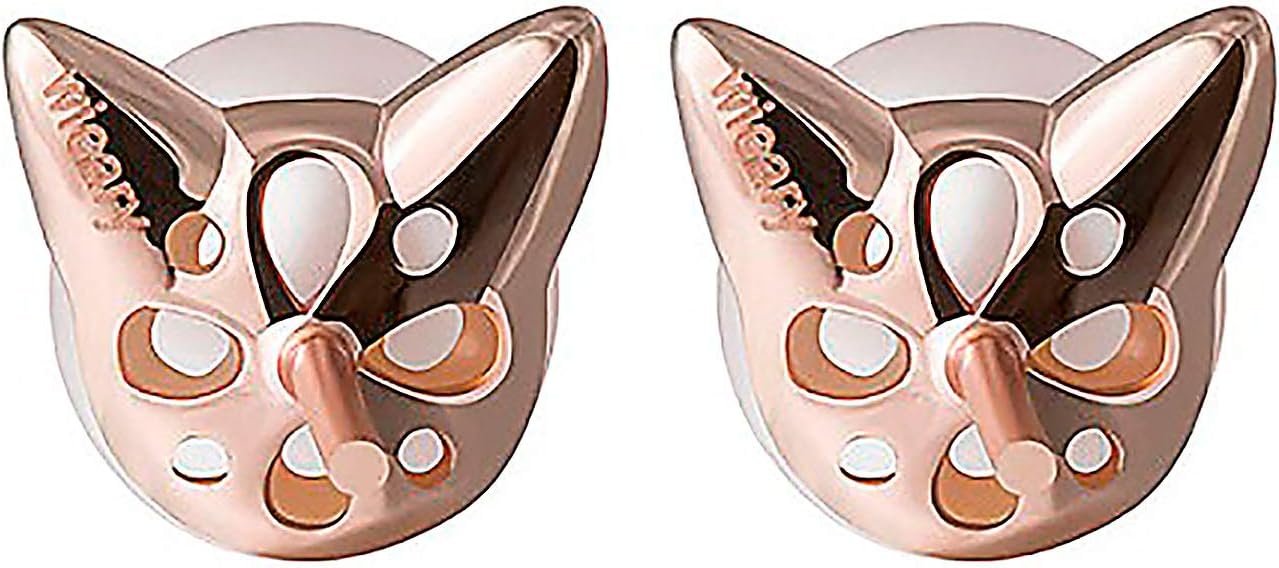 Wicary Cat Earrings Sterling Silver Pearl Earrings for Women Cat Stud Earring for Cat Lovers