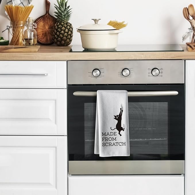 Funny Cat Scratch Kitchen Towels，Sweet Gifts Dish DéCor,16 X 24inch Cute Hand Dishcloth,Absorbent Tea Towel,Ideal Gift for Lover Owners Mom Hostess Women New Home Housewarming