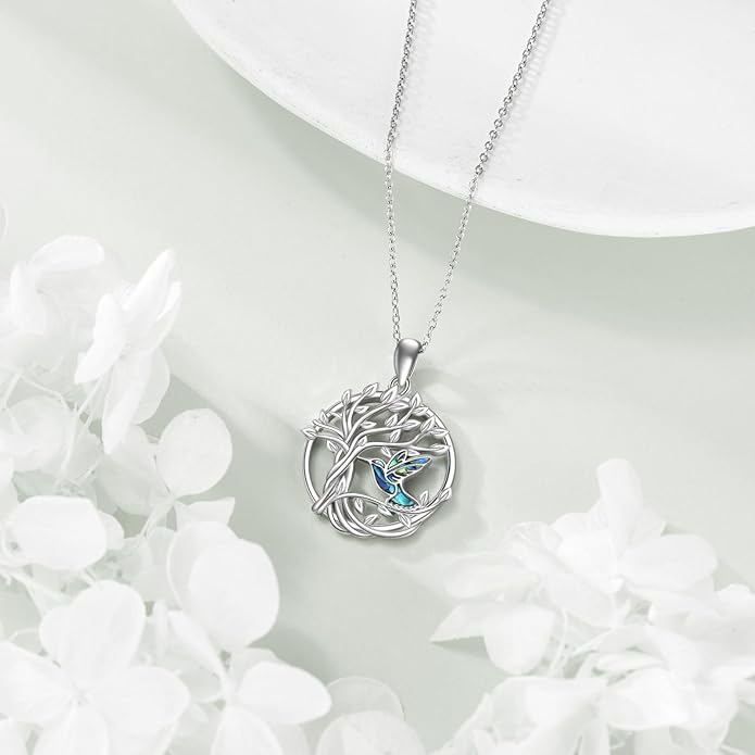 YAFEINI Animal Necklace Sterling Silver Moonstone/Turquoise/Abalone Shellfish Pendant Animal Necklace Cute Animal Jewelry Birthday Gifts Woman