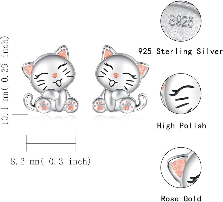 Sterling Silver Animal Stud Earrings: S925 Hypoallergenic Cute Koala Bear Cat Llama Bunny Cow Earrings for Women Koala Animal Stud Earrings Jewelry Gifts