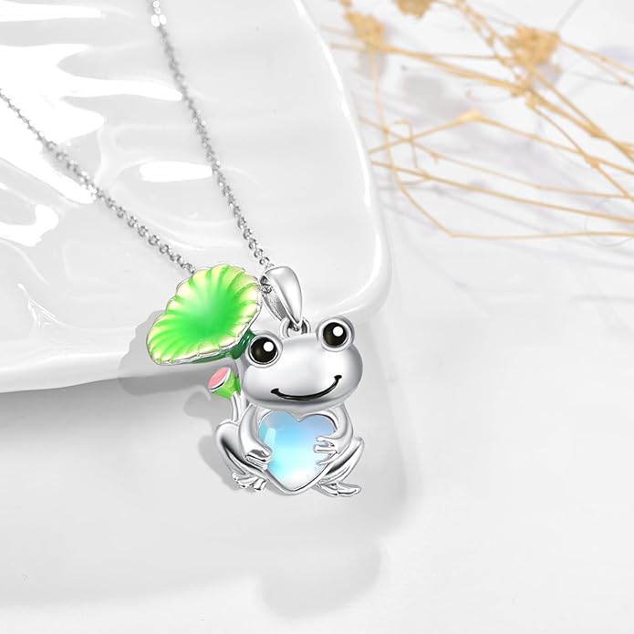 Dreamboat Moonstone Animal Pendant Necklace for Women 925 Sterling Silver Cute Animals Jewelry Gifts