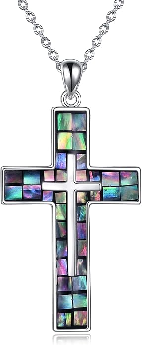 YFN Cross Necklace Sterling Silver Religious Cross Pendant Jewelry Christian Gifts for Women Men