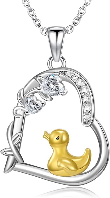 Heart Animal Necklace 925 Sterling Silver Cute Animal Pendant Jewelry Birthday Gifts for Women Girlfriend Mom Animal Lovers