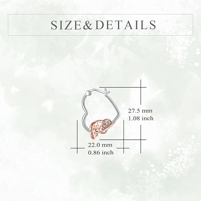 YFN Animal Earrings Sterling Silver Animal Heart Hoop Dangle Earrings Cute Jewelry Gifts for Women