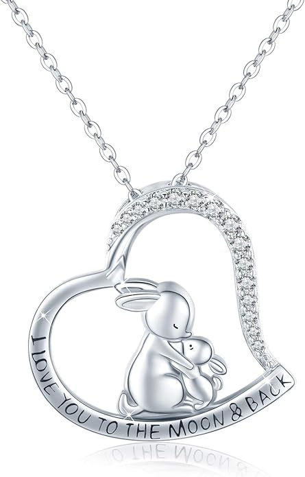 MEDWISE 925 Sterling Silver Dog Paw Print/Rabbit/Panda/Frog Necklace Pendant Heart Necklace Jewelry Gifts for Women Ladies Wife Mother Daughter Granddaughter Birthday Christmas