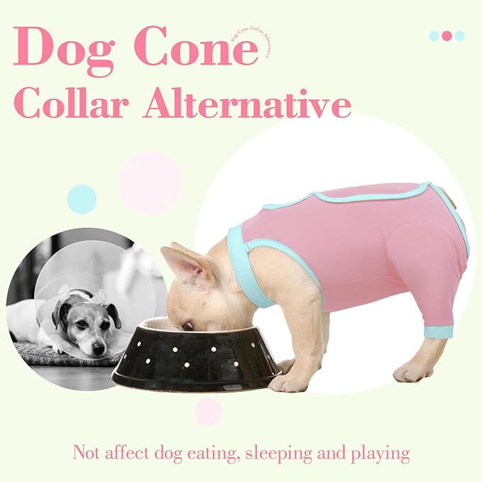 ROZKITCH Dog Surgery Leg Sleeve Rear Legs, Male Female Pet Prevent Licking Wound Elbow Knee Protector, Dog Recovery Suit Cone Collar Alternative Pants Shirt for Wound Heal Wrap Pink M