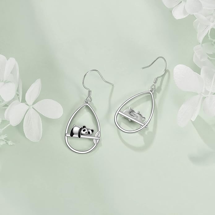 YFN Animal Earrings Sterling Silver Animal Heart Hoop Dangle Earrings Cute Jewelry Gifts for Women