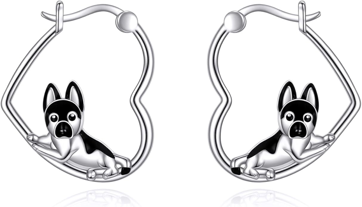 YFN Animal Earrings Sterling Silver Animal Heart Hoop Dangle Earrings Cute Jewelry Gifts for Women