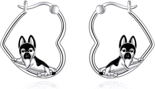 YFN Animal Earrings Sterling Silver Animal Heart Hoop Dangle Earrings Cute Jewelry Gifts for Women