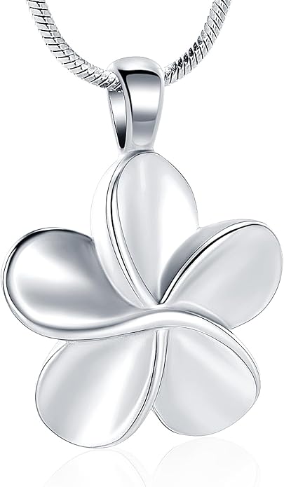 Flower Cremation Ashes Jewelry Cremation Necklace Memorial Locket for Ashes Keepsake Urn Pendants for Women/Men