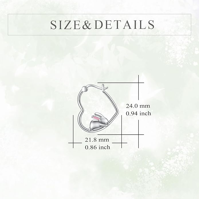 YFN Animal Earrings Sterling Silver Animal Heart Hoop Dangle Earrings Cute Jewelry Gifts for Women