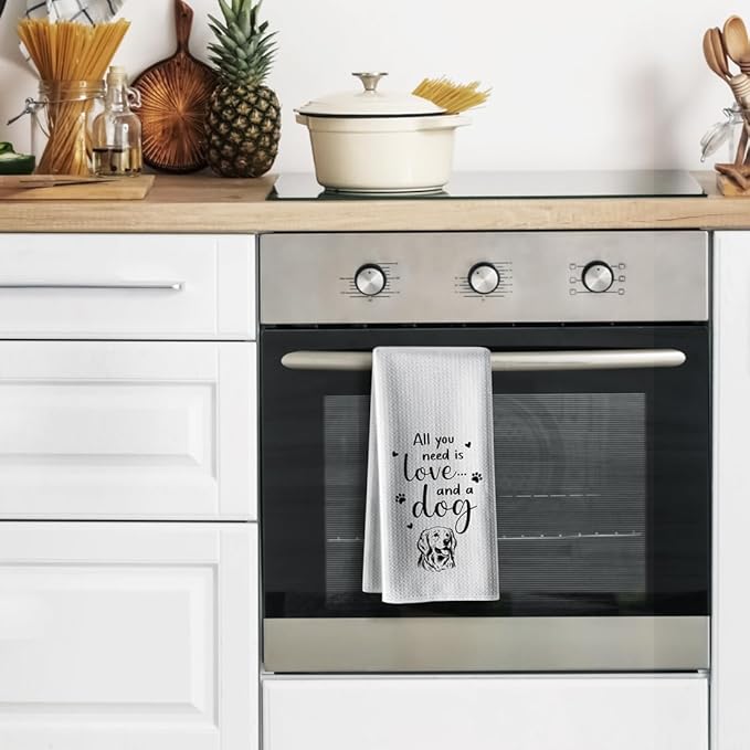 Funny Dog Lover Themed Kitchen Towels,16 x 24Inch Dishcloth,Microfiber Bar Drying Hand Cloth Absorbent Tea Towel,Ideal Gifts for Doggy Owner Mom Hostess Women New Home Housewarming