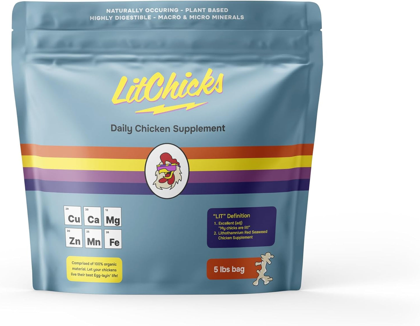 LitChicks’ Calcified Seaweed for Laying Chickens - Crushed Oyster Shell Alternative - Highly Digestible - Single Ingredient - Helps with Egg Laying & Flock Health. (5lbs)