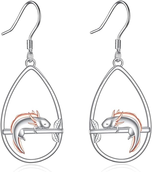 YFN Animal Earrings Sterling Silver Animal Heart Hoop Dangle Earrings Cute Jewelry Gifts for Women