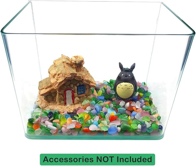 WAYBER Colorful Pebbles, 2 Lbs/920g Decorative Crystal Stones Sea Glass Opal Rocks Gravel Sand for Aquarium/Turtle Tank/Succulent Plants/Flowerpot/Vase Decoration (Fill 2 Cups)