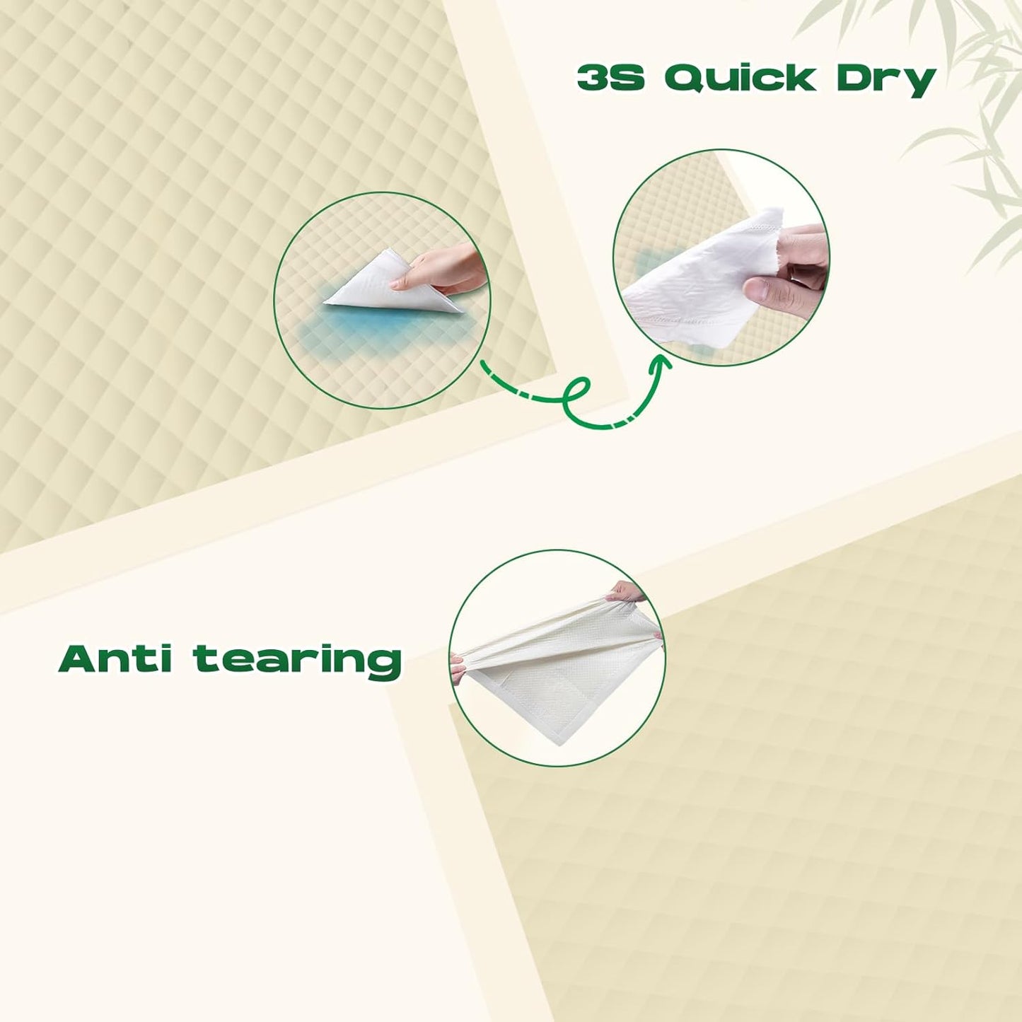 Puppy Pads 7 Count Small 22x22in Bamboo Training Pads Deodorizing Leakproof Quick Drying Dog Pee Pads Super Absorbent Disposable Pee Pads for Dogs Puppies, Doggie, Cats, Rabbits