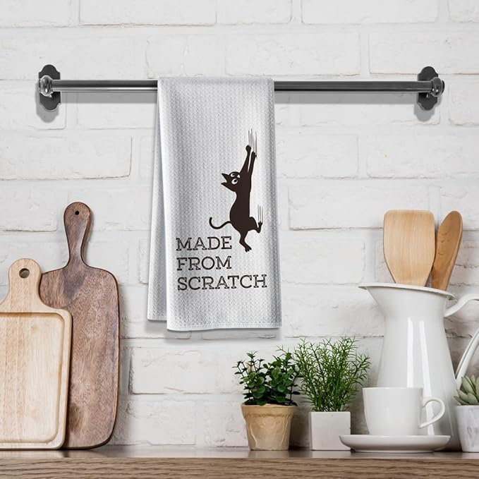 Funny Cat Scratch Kitchen Towels，Sweet Gifts Dish DéCor,16 X 24inch Cute Hand Dishcloth,Absorbent Tea Towel,Ideal Gift for Lover Owners Mom Hostess Women New Home Housewarming
