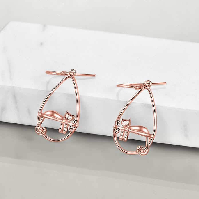 YFN Sterling Silver Animal Dangle Drop Earrings for Women Sloth/Cat/Bat Earrings Jewelry Gifts Halloween Earrings Jewelry