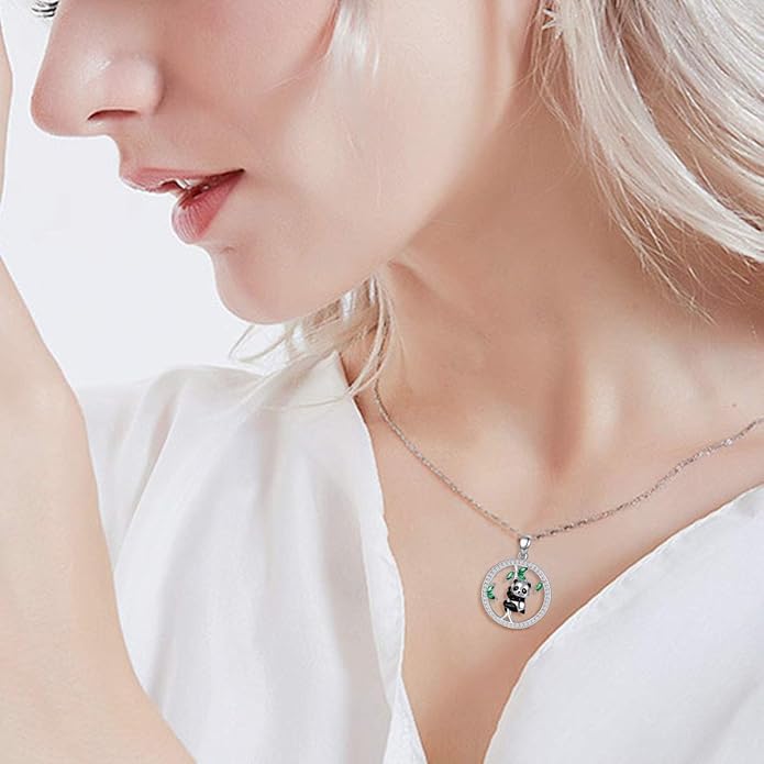 MEDWISE 925 Sterling Silver Dog Paw Print/Rabbit/Panda/Frog Necklace Pendant Heart Necklace Jewelry Gifts for Women Ladies Wife Mother Daughter Granddaughter Birthday Christmas