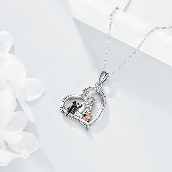 YFN Dog Pendant Necklace for Women Girls 925 Sterling Silver Pet Animal Memorial Jewelry Gifts for Dog Lovers